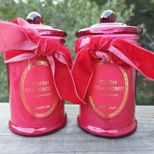 Bebe Fresh Strawberry Candles with Red Ribbon
